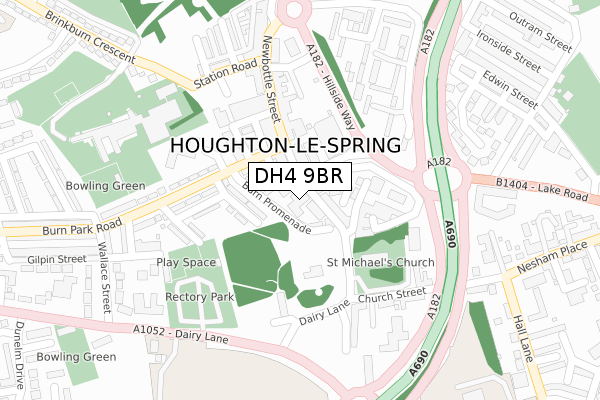 DH4 9BR map - large scale - OS Open Zoomstack (Ordnance Survey) DH4 9BR map - large scale - OS Open Zoomstack (Ordnance Survey)