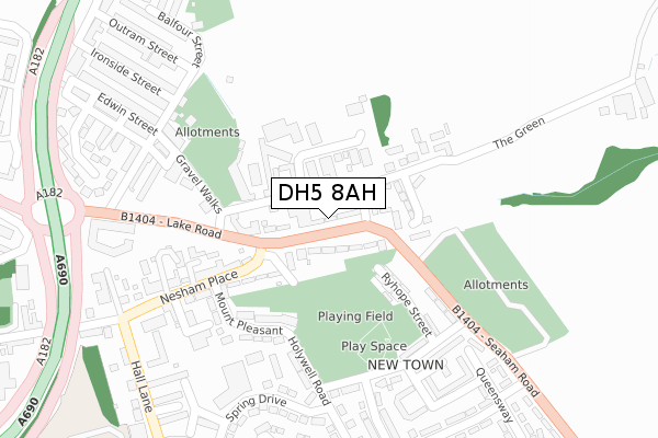 DH5 8AH map - large scale - OS Open Zoomstack (Ordnance Survey)