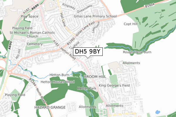 DH5 9BY map - small scale - OS Open Zoomstack (Ordnance Survey) DH5 9BY map - small scale - OS Open Zoomstack (Ordnance Survey)