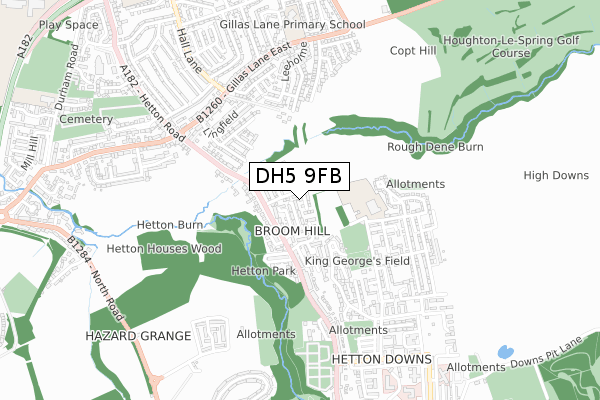 DH5 9FB map - small scale - OS Open Zoomstack (Ordnance Survey) DH5 9FB map - small scale - OS Open Zoomstack (Ordnance Survey)