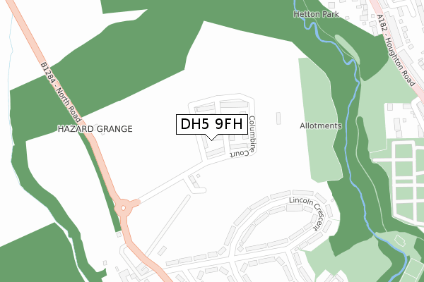 DH5 9FH map - large scale - OS Open Zoomstack (Ordnance Survey) DH5 9FH map - large scale - OS Open Zoomstack (Ordnance Survey)