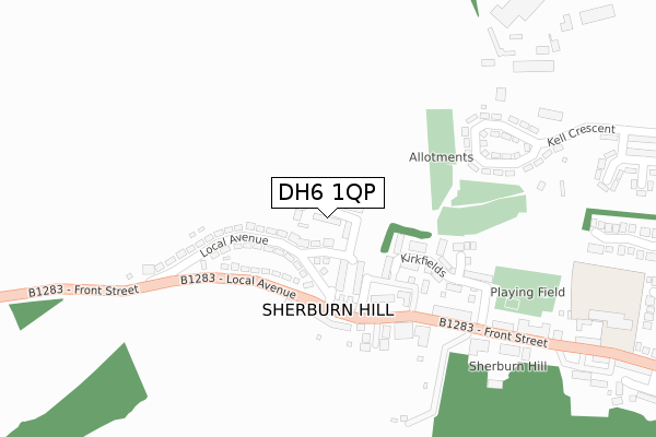 DH6 1QP map - large scale - OS Open Zoomstack (Ordnance Survey)
