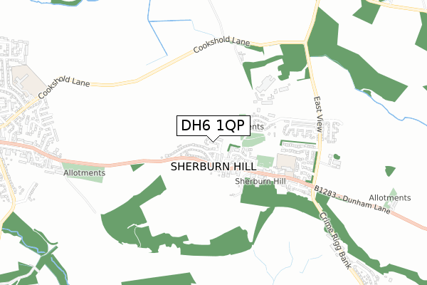 DH6 1QP map - small scale - OS Open Zoomstack (Ordnance Survey)