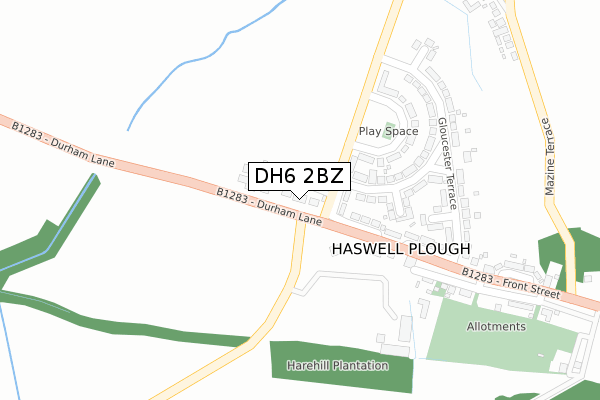DH6 2BZ map - large scale - OS Open Zoomstack (Ordnance Survey) DH6 2BZ map - large scale - OS Open Zoomstack (Ordnance Survey)