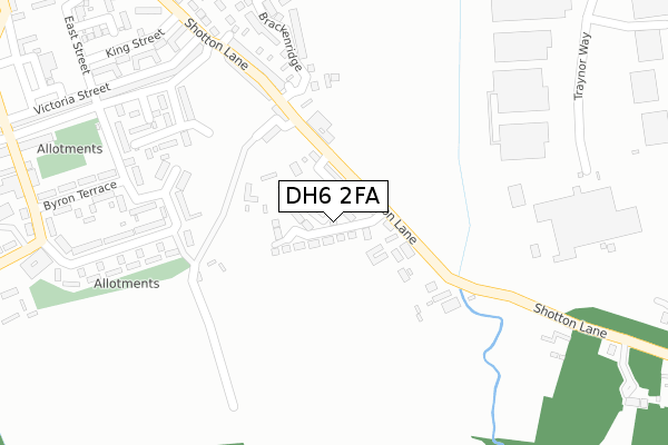 DH6 2FA map - large scale - OS Open Zoomstack (Ordnance Survey)