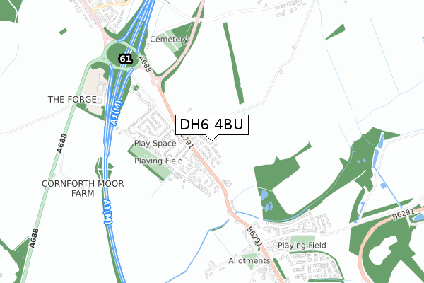 DH6 4BU map - small scale - OS Open Zoomstack (Ordnance Survey) DH6 4BU map - small scale - OS Open Zoomstack (Ordnance Survey)