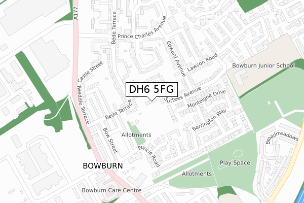 DH6 5FG map - large scale - OS Open Zoomstack (Ordnance Survey) DH6 5FG map - large scale - OS Open Zoomstack (Ordnance Survey)