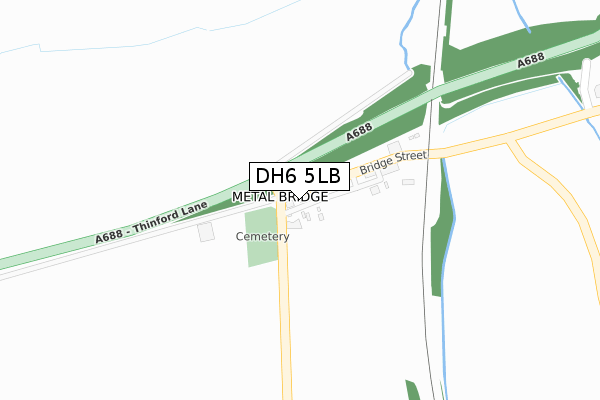 DH6 5LB map - large scale - OS Open Zoomstack (Ordnance Survey)