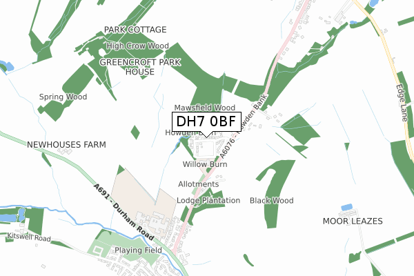DH7 0BF map - small scale - OS Open Zoomstack (Ordnance Survey) DH7 0BF map - small scale - OS Open Zoomstack (Ordnance Survey)