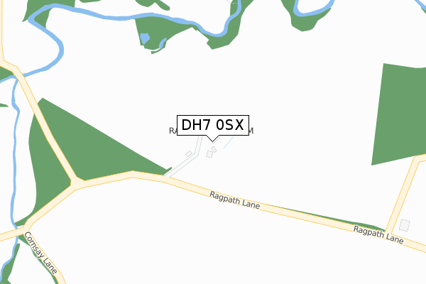 DH7 0SX map - large scale - OS Open Zoomstack (Ordnance Survey)