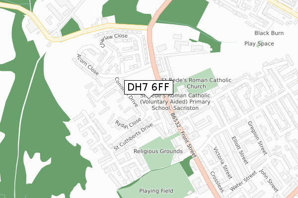 DH7 6FF map - large scale - OS Open Zoomstack (Ordnance Survey) DH7 6FF map - large scale - OS Open Zoomstack (Ordnance Survey)
