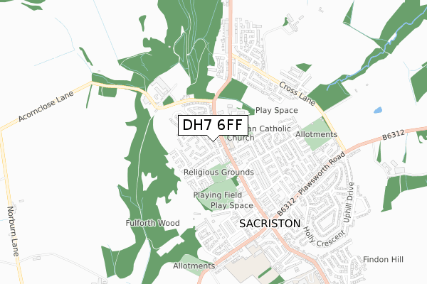 DH7 6FF map - small scale - OS Open Zoomstack (Ordnance Survey) DH7 6FF map - small scale - OS Open Zoomstack (Ordnance Survey)