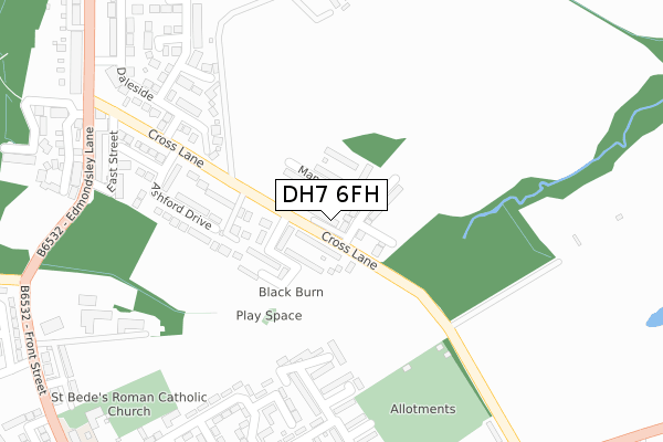 DH7 6FH map - large scale - OS Open Zoomstack (Ordnance Survey) DH7 6FH map - large scale - OS Open Zoomstack (Ordnance Survey)