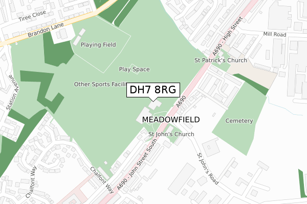 DH7 8RG map - large scale - OS Open Zoomstack (Ordnance Survey) DH7 8RG map - large scale - OS Open Zoomstack (Ordnance Survey)