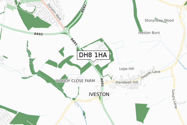 DH8 1HA map - small scale - OS Open Zoomstack (Ordnance Survey) DH8 1HA map - small scale - OS Open Zoomstack (Ordnance Survey)