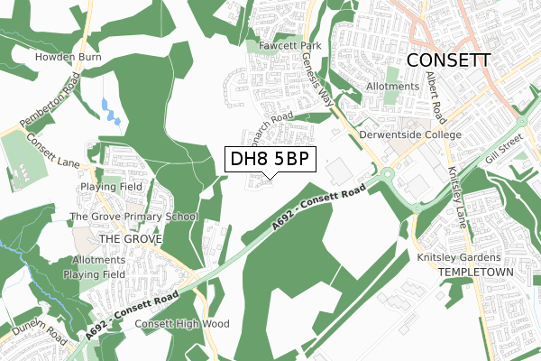 DH8 5BP map - small scale - OS Open Zoomstack (Ordnance Survey) DH8 5BP map - small scale - OS Open Zoomstack (Ordnance Survey)