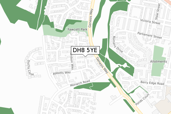 DH8 5YE map - large scale - OS Open Zoomstack (Ordnance Survey) DH8 5YE map - large scale - OS Open Zoomstack (Ordnance Survey)