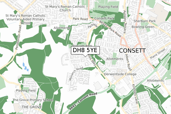 DH8 5YE map - small scale - OS Open Zoomstack (Ordnance Survey) DH8 5YE map - small scale - OS Open Zoomstack (Ordnance Survey)