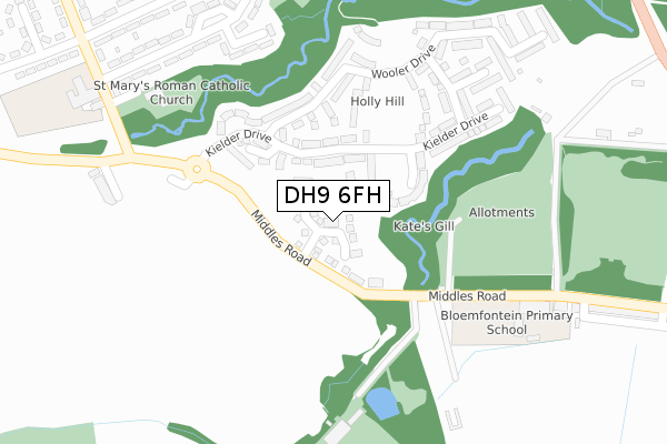 DH9 6FH map - large scale - OS Open Zoomstack (Ordnance Survey) DH9 6FH map - large scale - OS Open Zoomstack (Ordnance Survey)