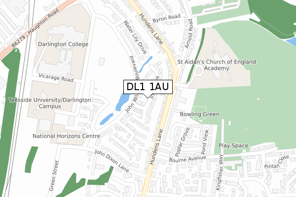 DL1 1AU map - large scale - OS Open Zoomstack (Ordnance Survey)