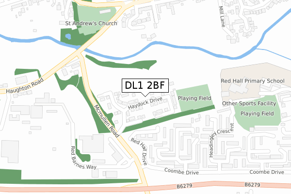 DL1 2BF map - large scale - OS Open Zoomstack (Ordnance Survey) DL1 2BF map - large scale - OS Open Zoomstack (Ordnance Survey)