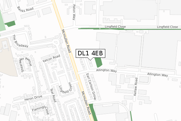 DL1 4EB map - large scale - OS Open Zoomstack (Ordnance Survey)