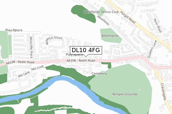 DL10 4FG map - large scale - OS Open Zoomstack (Ordnance Survey) DL10 4FG map - large scale - OS Open Zoomstack (Ordnance Survey)