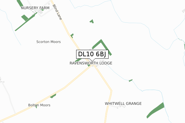 DL10 6BJ map - small scale - OS Open Zoomstack (Ordnance Survey)