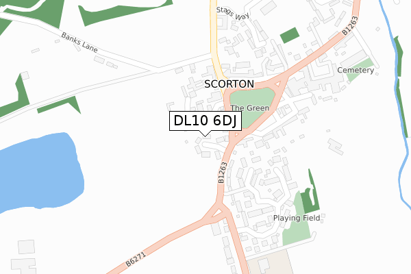 DL10 6DJ map - large scale - OS Open Zoomstack (Ordnance Survey)