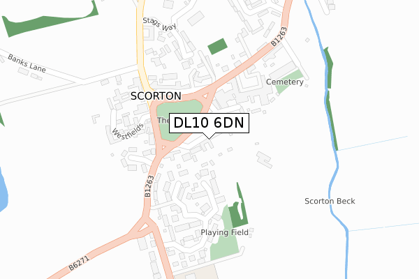 DL10 6DN map - large scale - OS Open Zoomstack (Ordnance Survey)