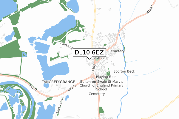 DL10 6EZ map - small scale - OS Open Zoomstack (Ordnance Survey)