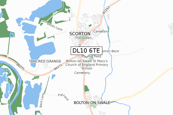 DL10 6TE map - small scale - OS Open Zoomstack (Ordnance Survey)