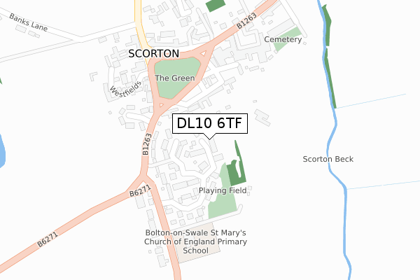 DL10 6TF map - large scale - OS Open Zoomstack (Ordnance Survey)