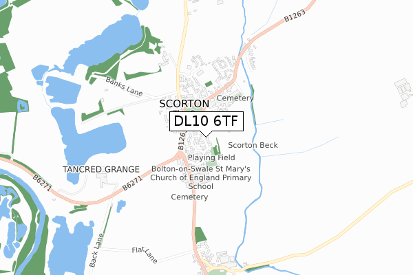 DL10 6TF map - small scale - OS Open Zoomstack (Ordnance Survey)