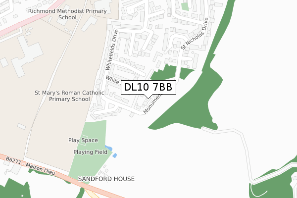 DL10 7BB map - large scale - OS Open Zoomstack (Ordnance Survey) DL10 7BB map - large scale - OS Open Zoomstack (Ordnance Survey)