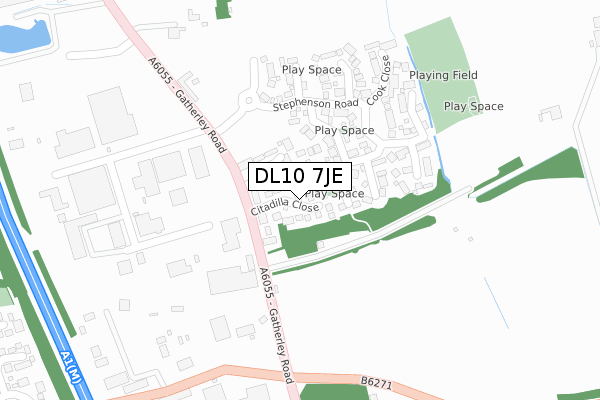 DL10 7JE map - large scale - OS Open Zoomstack (Ordnance Survey)