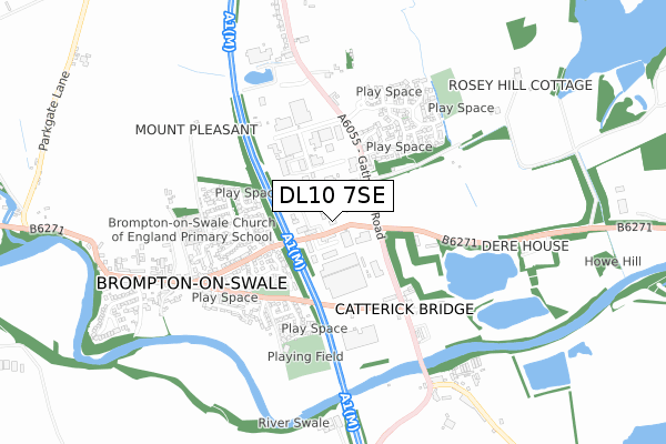 DL10 7SE map - small scale - OS Open Zoomstack (Ordnance Survey)