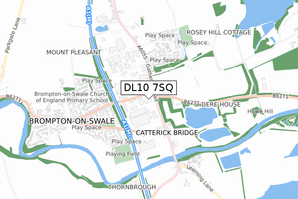 DL10 7SQ map - small scale - OS Open Zoomstack (Ordnance Survey) DL10 7SQ map - small scale - OS Open Zoomstack (Ordnance Survey)