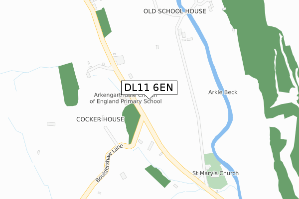 DL11 6EN map - large scale - OS Open Zoomstack (Ordnance Survey)