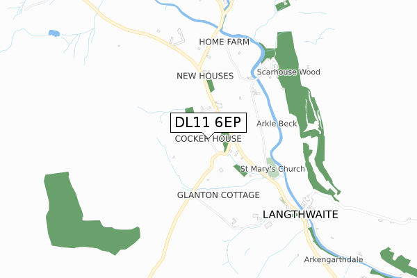 DL11 6EP map - small scale - OS Open Zoomstack (Ordnance Survey)