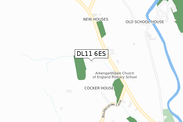DL11 6ES map - large scale - OS Open Zoomstack (Ordnance Survey)