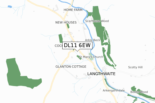 DL11 6EW map - small scale - OS Open Zoomstack (Ordnance Survey) DL11 6EW map - small scale - OS Open Zoomstack (Ordnance Survey)