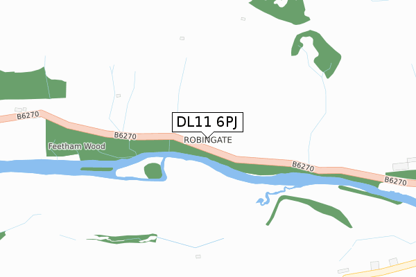 DL11 6PJ map - large scale - OS Open Zoomstack (Ordnance Survey)
