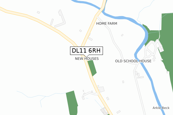 DL11 6RH map - large scale - OS Open Zoomstack (Ordnance Survey)