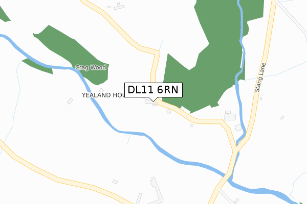 DL11 6RN map - large scale - OS Open Zoomstack (Ordnance Survey)