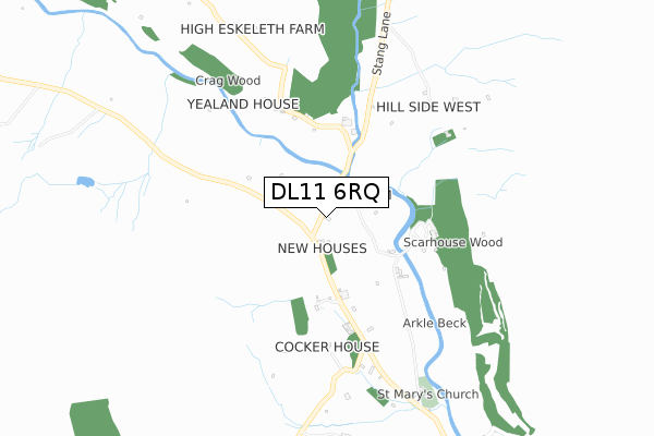 DL11 6RQ map - small scale - OS Open Zoomstack (Ordnance Survey)