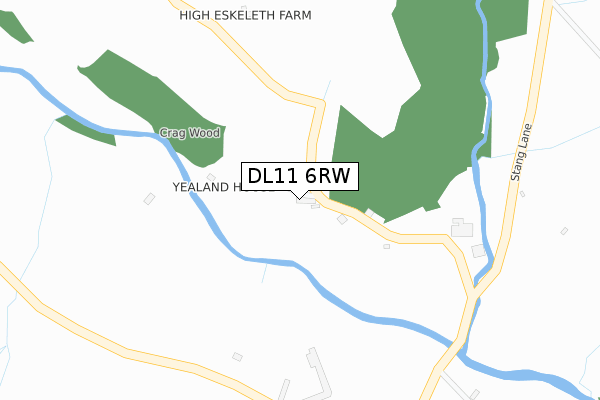 DL11 6RW map - large scale - OS Open Zoomstack (Ordnance Survey)