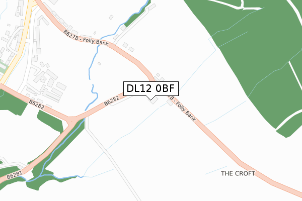 DL12 0BF map - large scale - OS Open Zoomstack (Ordnance Survey) DL12 0BF map - large scale - OS Open Zoomstack (Ordnance Survey)