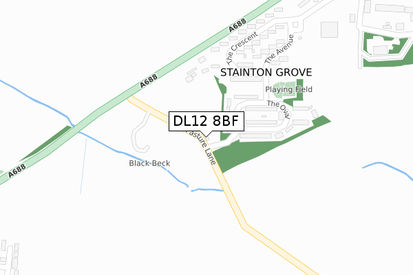 DL12 8BF map - large scale - OS Open Zoomstack (Ordnance Survey) DL12 8BF map - large scale - OS Open Zoomstack (Ordnance Survey)