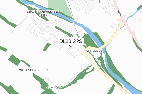 DL13 2PS map - large scale - OS Open Zoomstack (Ordnance Survey)